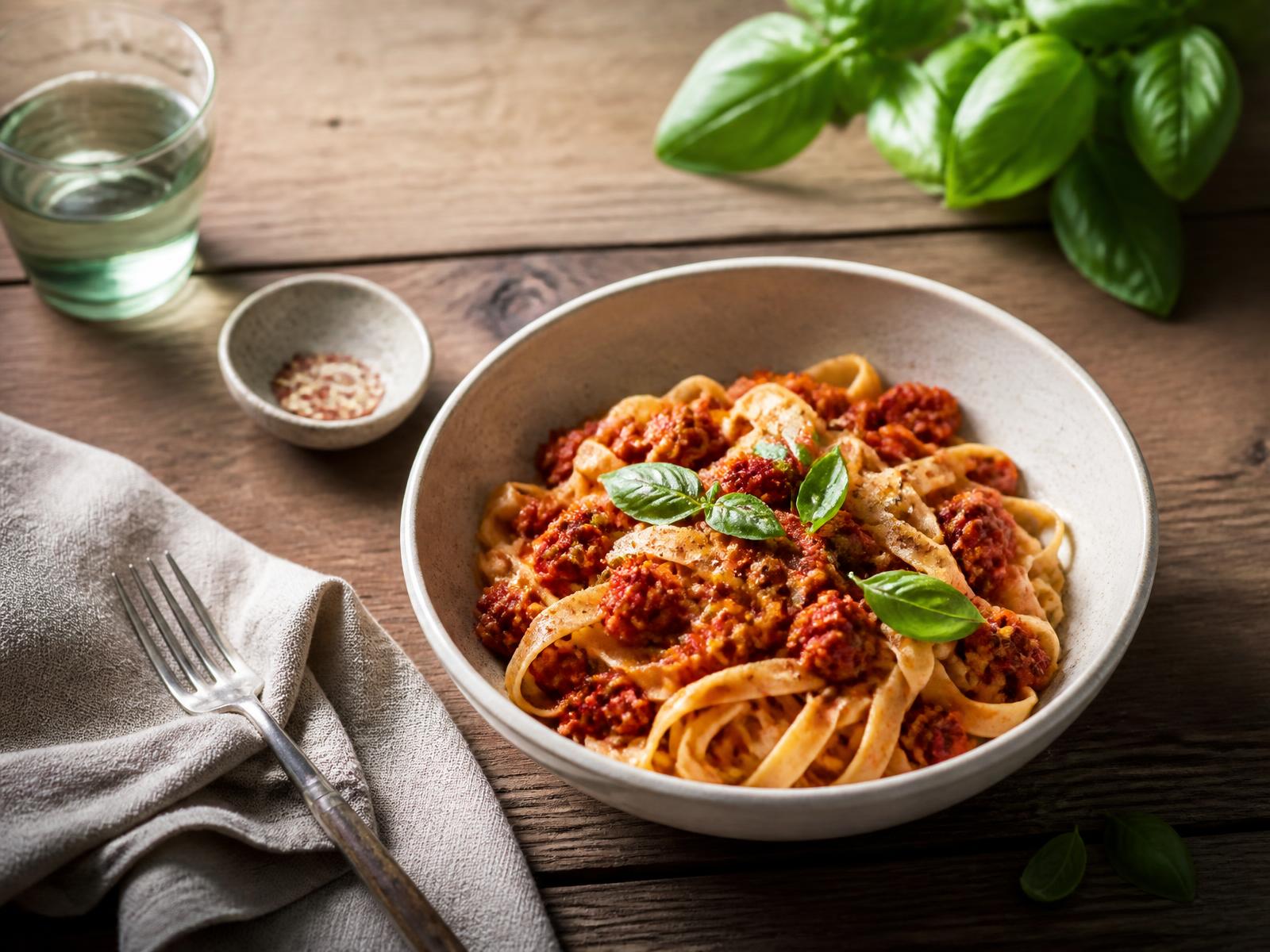 Tjestenina sa seitan bolognese umakom
